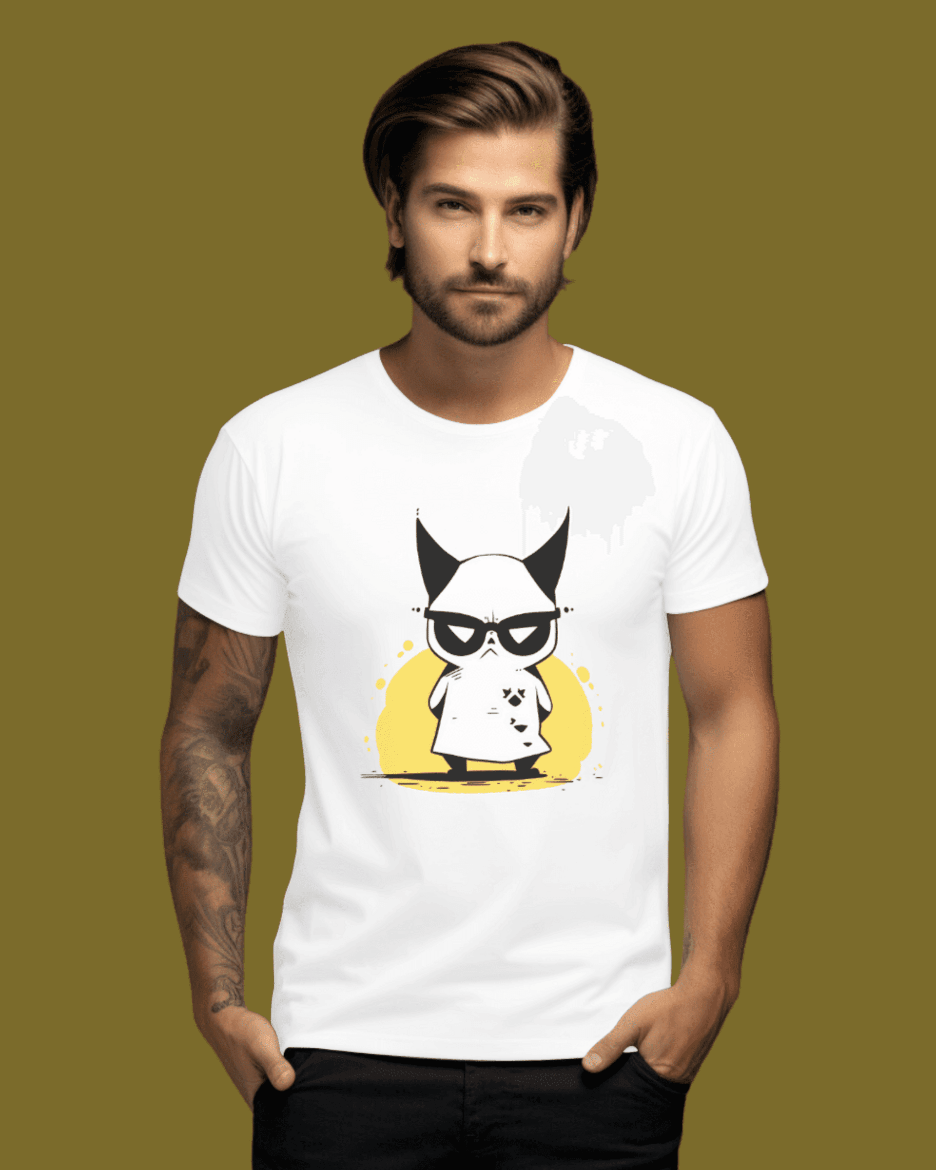 Camiseta manga corta unisex "Gato con cuernos" - 2